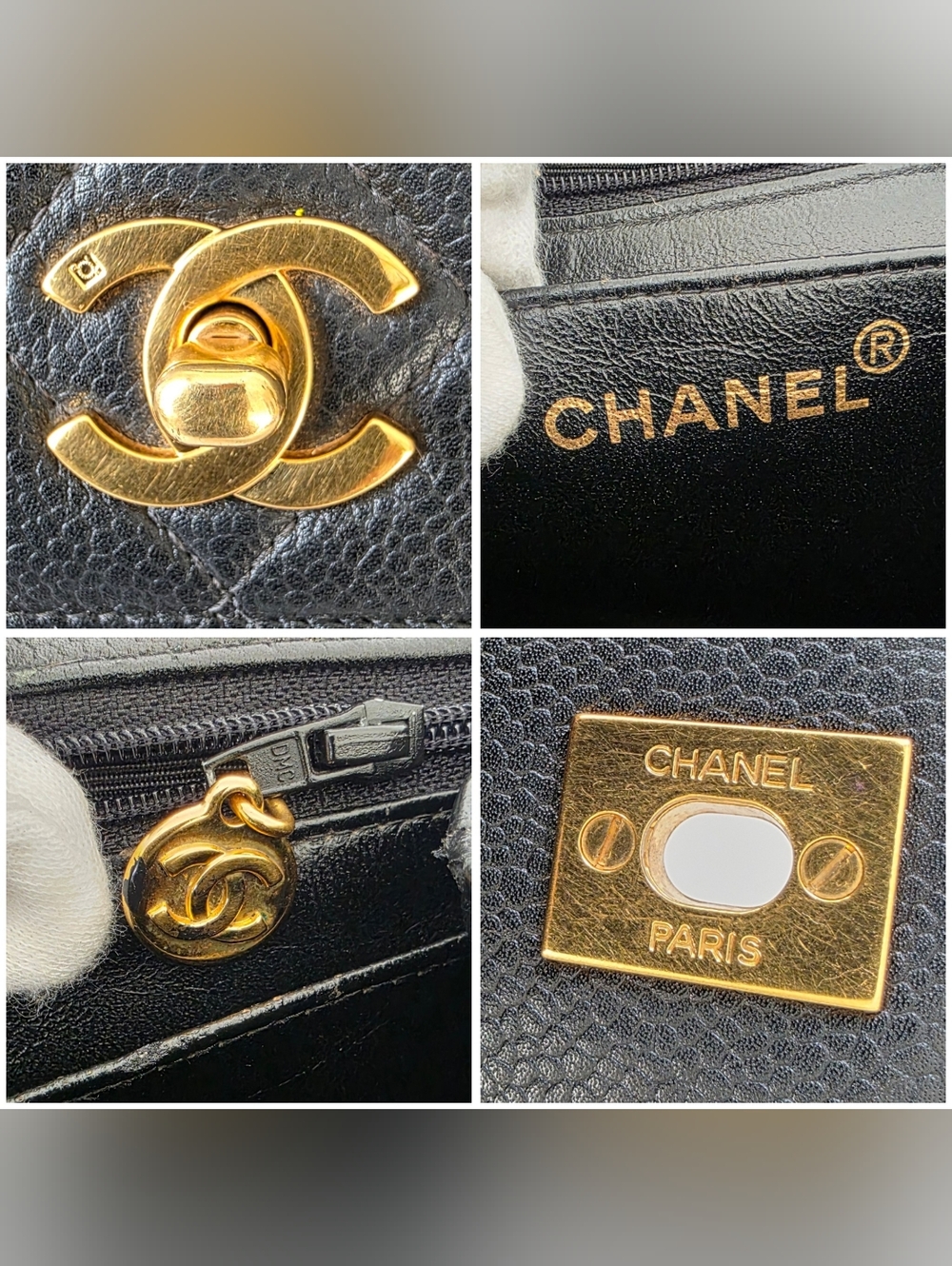 Auth CHANEL Caviar Kelly Quilted Jumbo Flap Top-Handle Bag - Picture 5 of 14